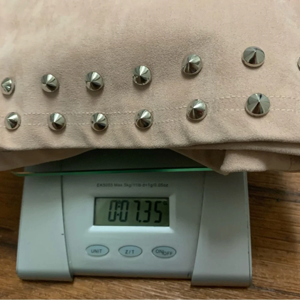 Forever 21 Blush Beige Faux Suede Studded Hem Mini Skirt Women's Size XS